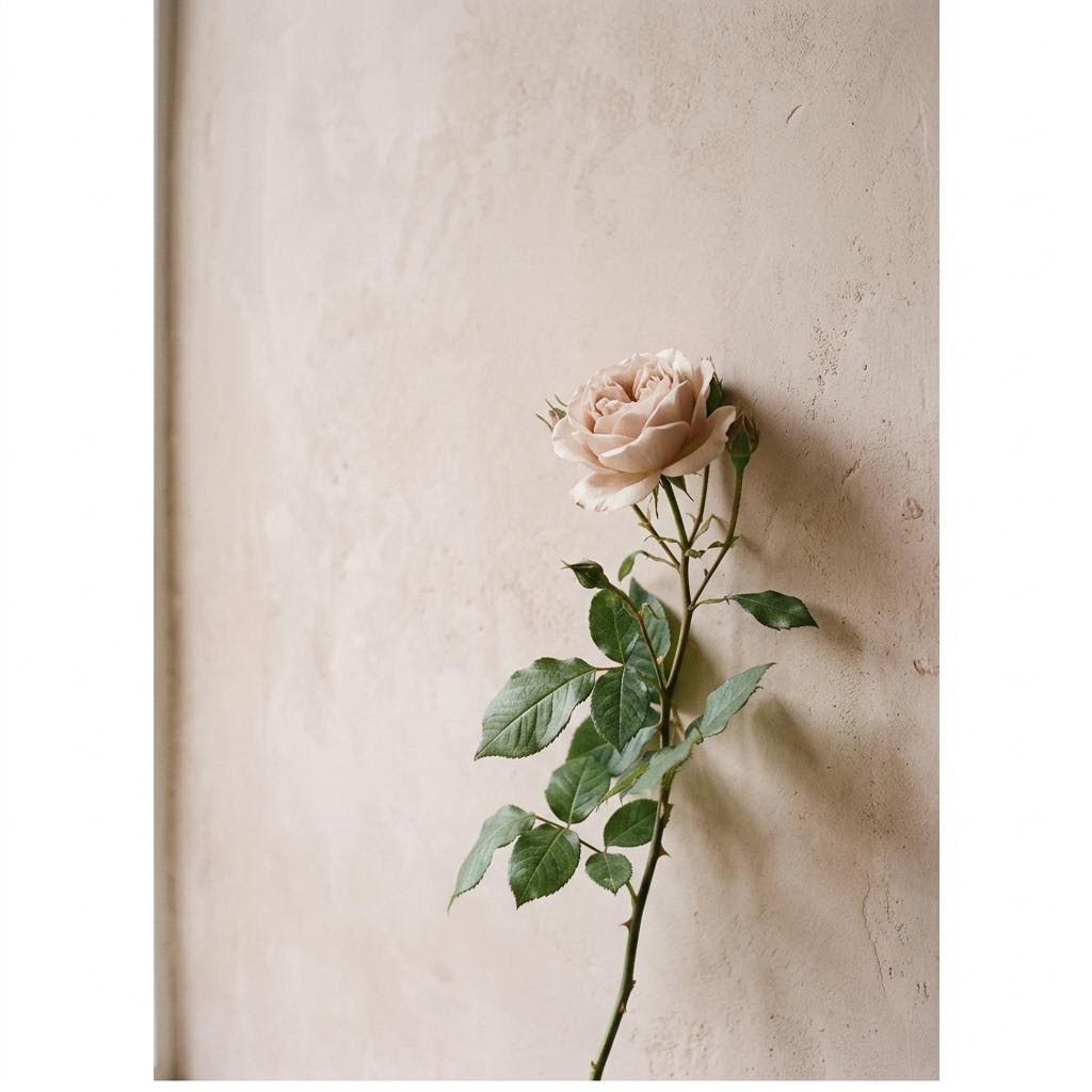 A single blush rose